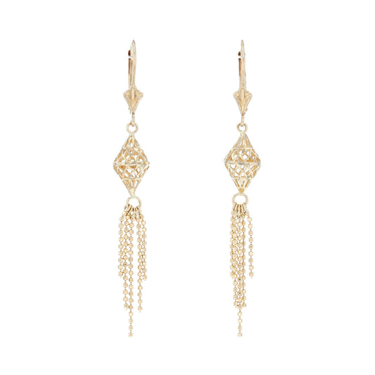 10 Karat Filigree Dangle Earrings