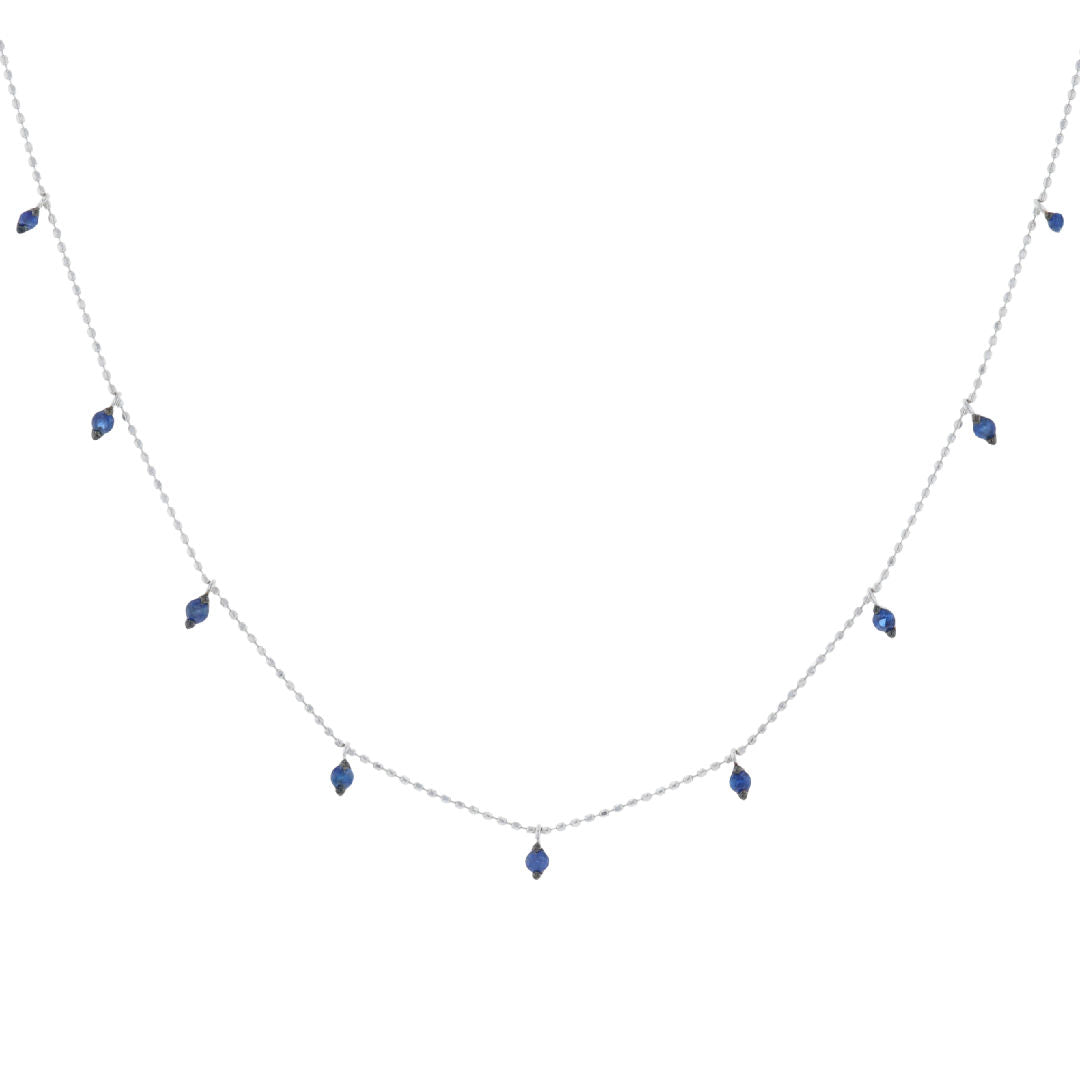 Sapphire Dangle Station Necklace