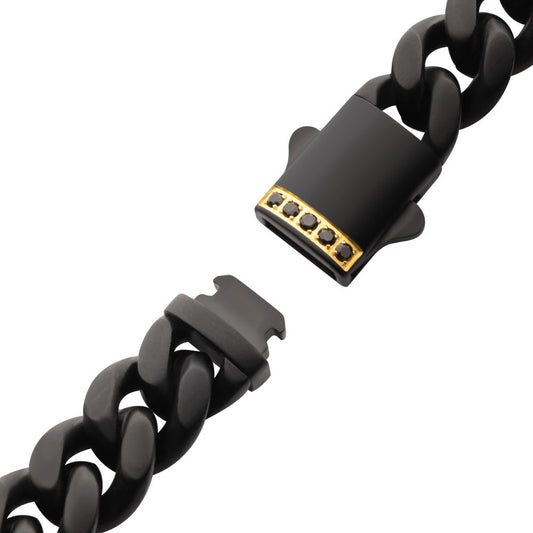 Black & Yellow Steel Black Sapphire Bracelet