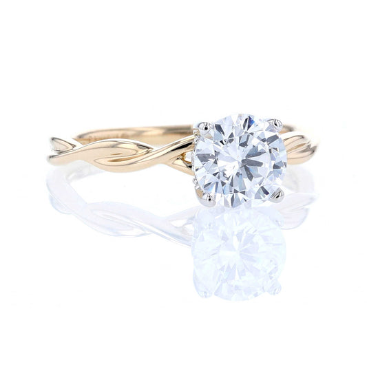 Yellow Gold Twist Solitaire Engagement Ring