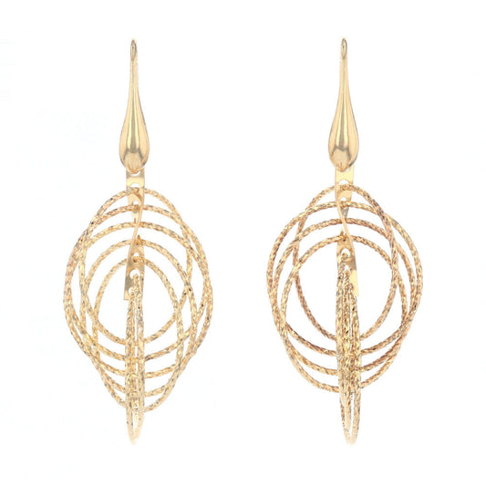 Yellow Gold Plated Circle Motion Earrings