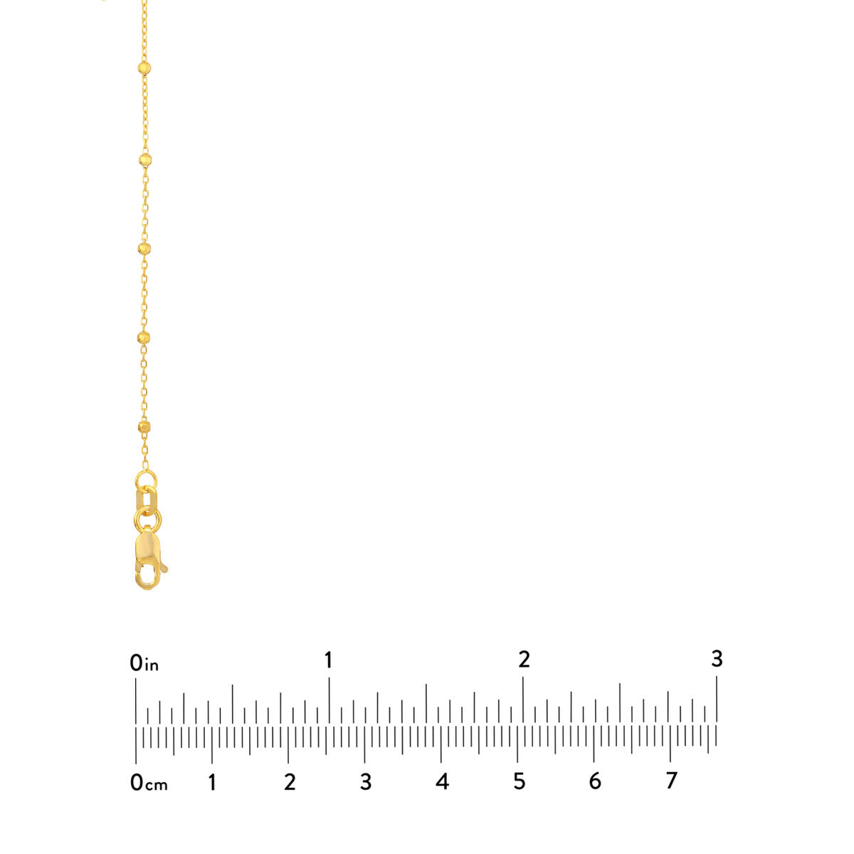 Yellow Gold Beaded Chain Necklace