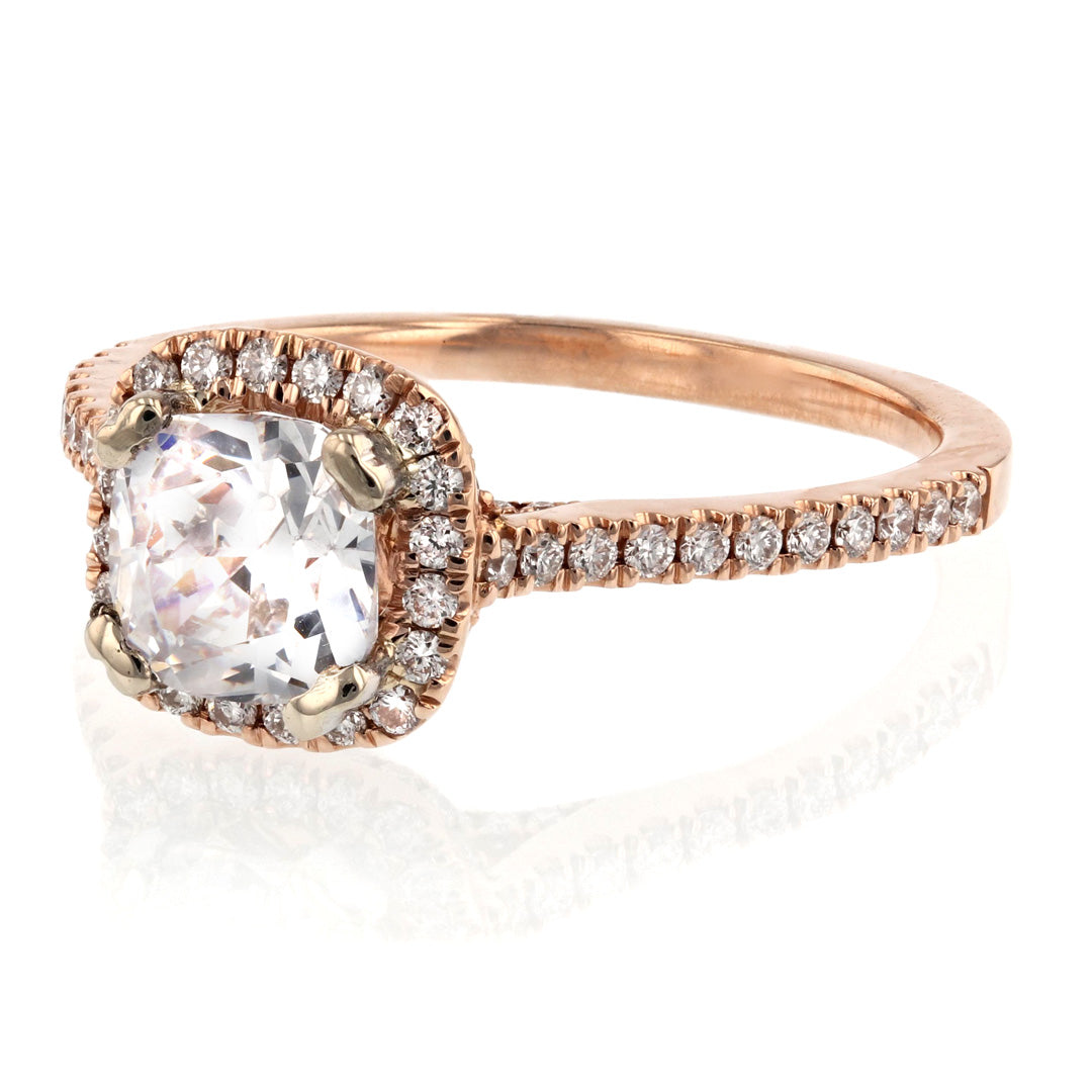 Cushion Diamond Halo Engagement Ring