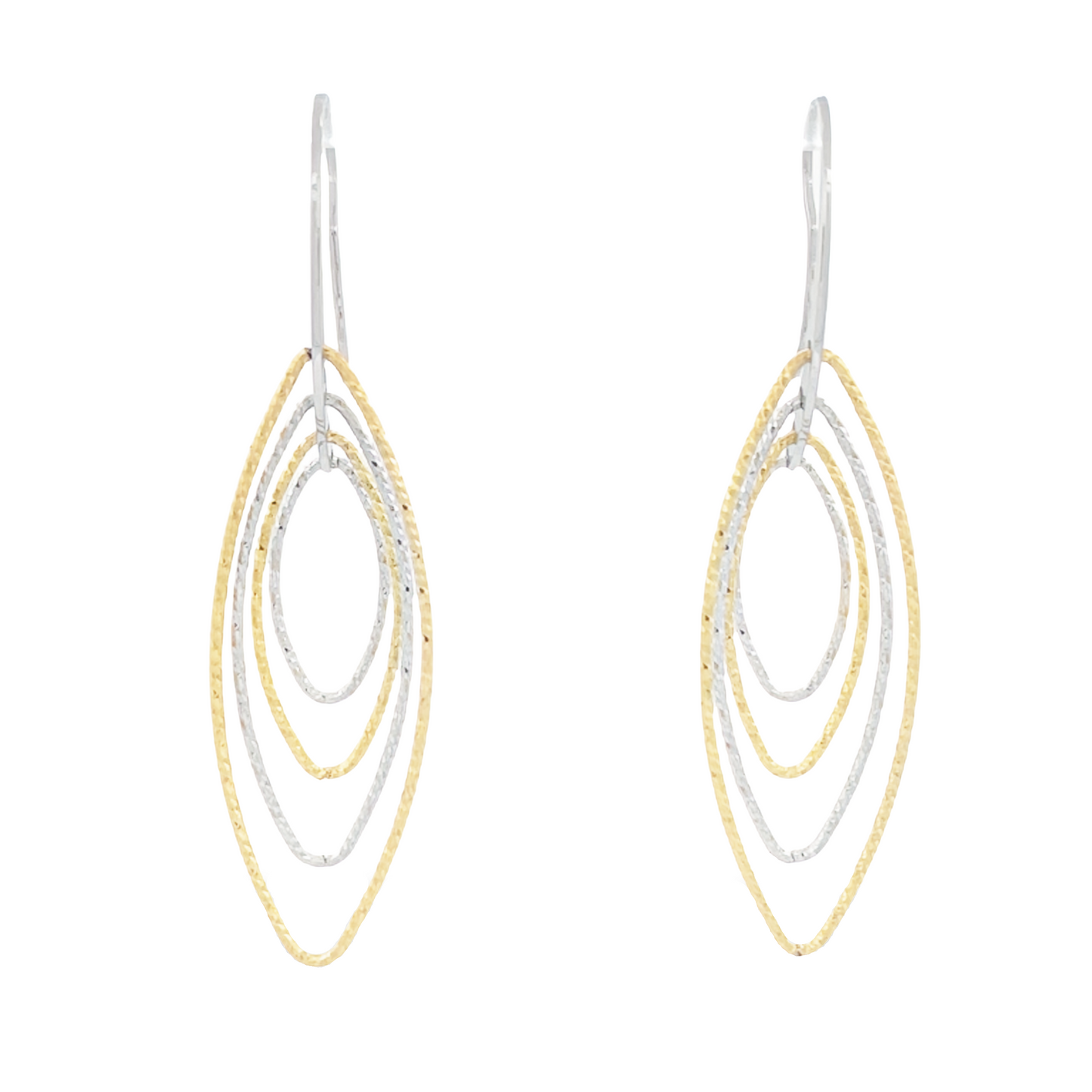 Yellow & White Marquis Motion Earrings