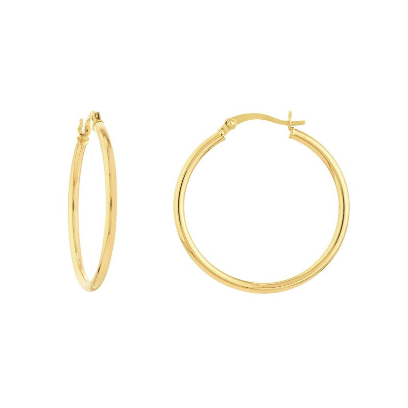Yellow Gold 30 mm Hoop Earrings