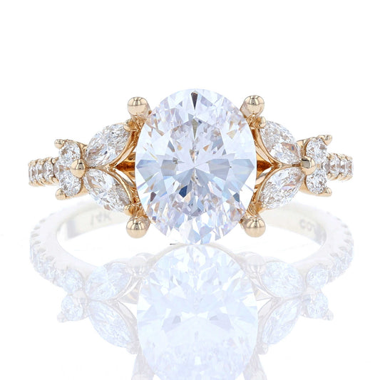 Oval Diamond Butterfly Engagement Ring
