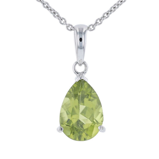 Solitaire Pear Peridot Pendant