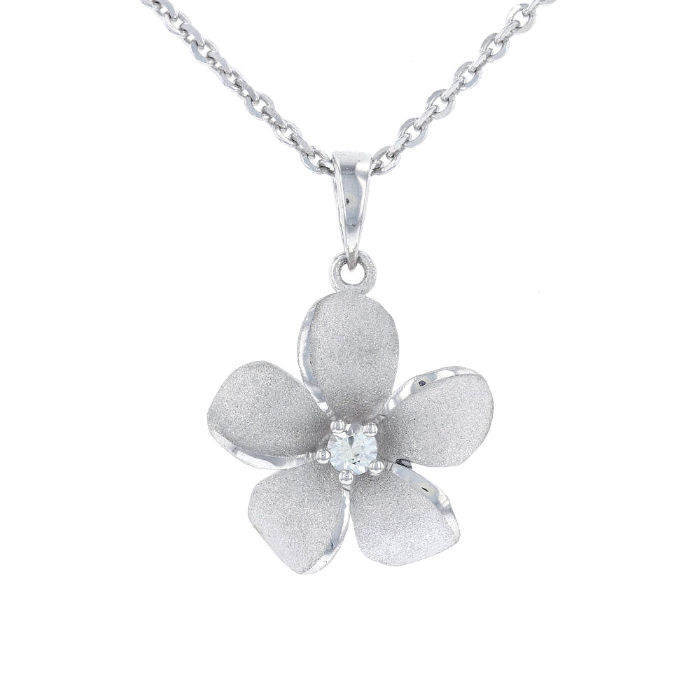 Silver Plumeria Necklace