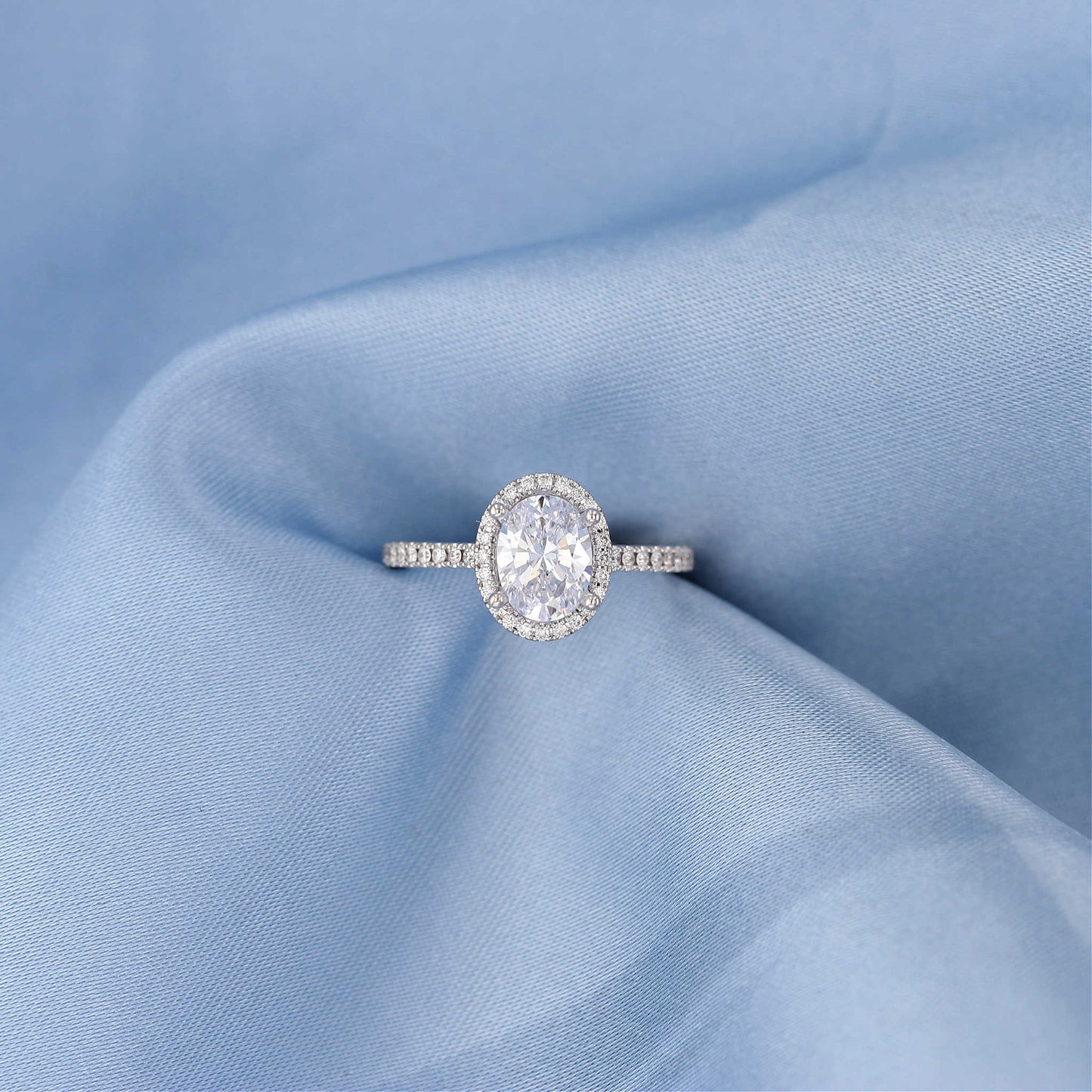 Oval Diamond Halo Engagement Ring