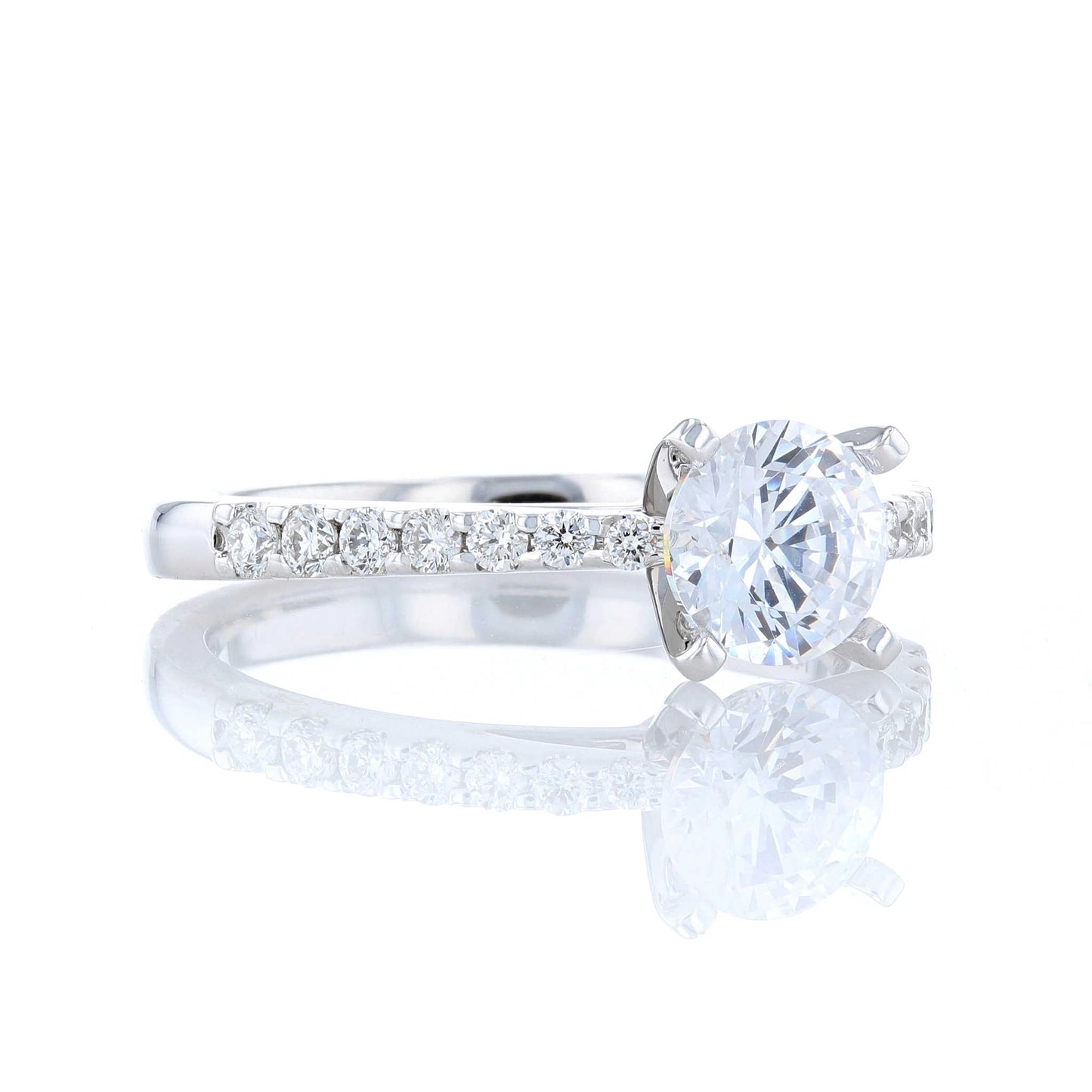 Tapered Band Diamond Engagement Ring