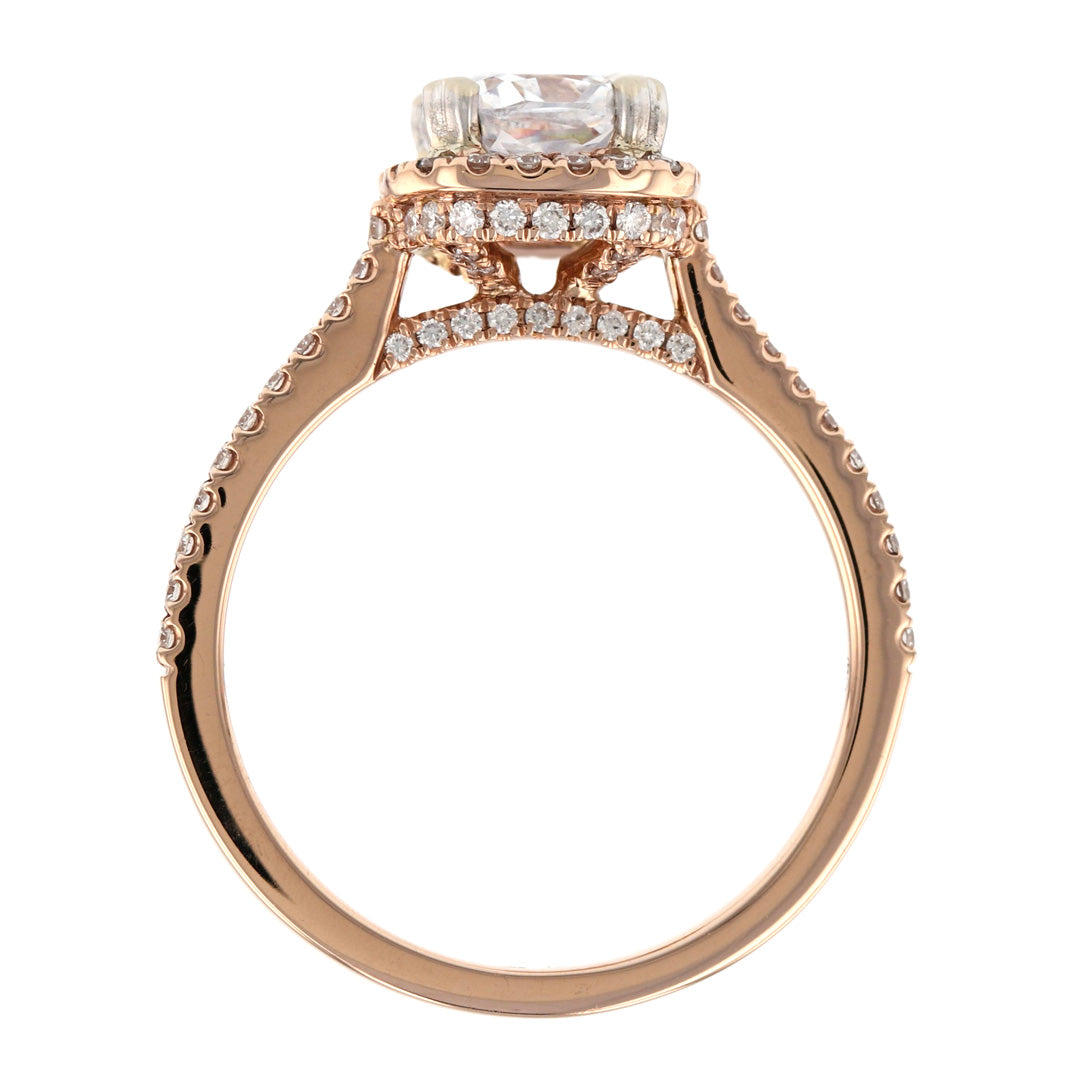Cushion Diamond Halo Engagement Ring