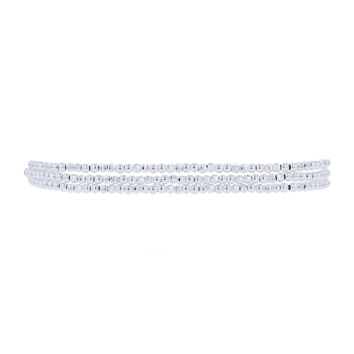 Sterling Silver Sparkle Bead Bolo Bracelet