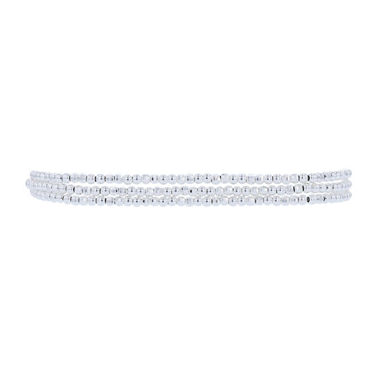 Sterling Silver Sparkle Bead Bolo Bracelet