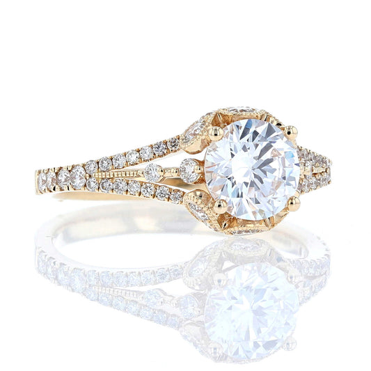 Split Shank Hidden Diamond Engagement Ring