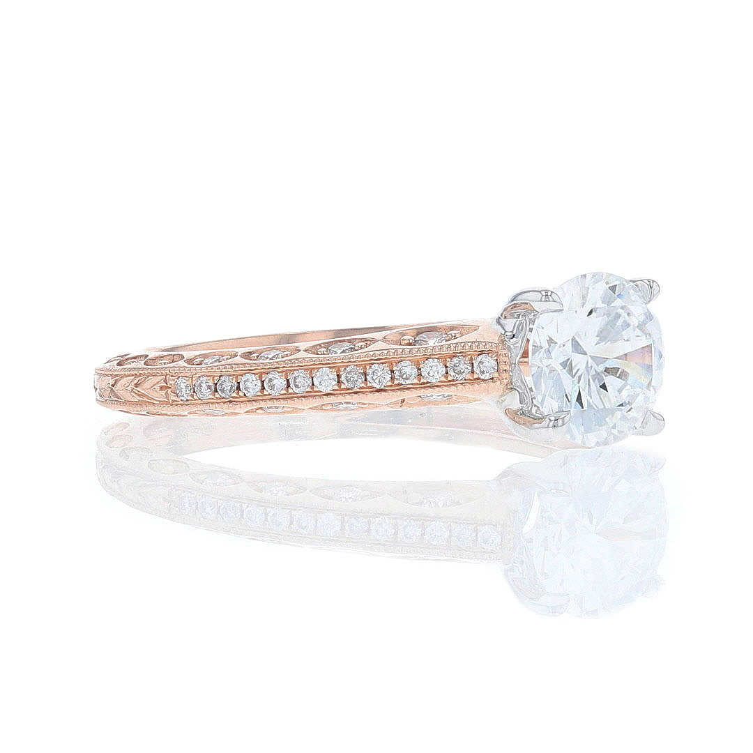 Rose Gold Diamond Peekaboo Engagement Ring