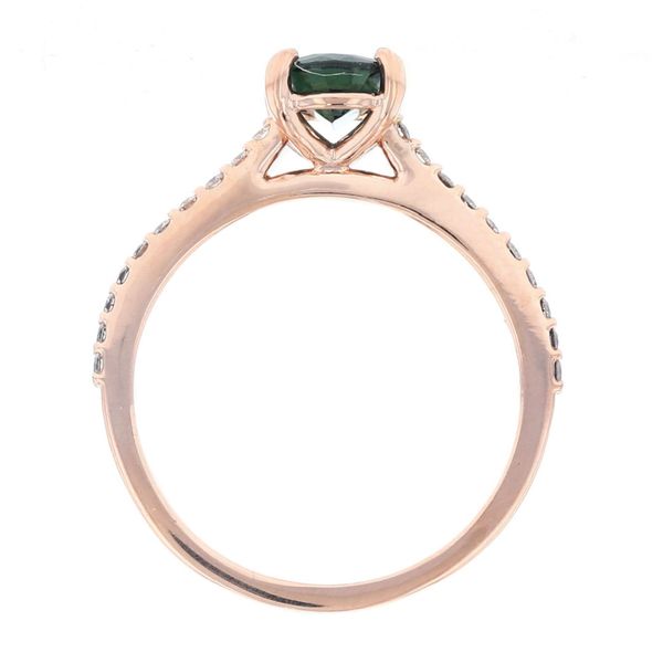 Teal Sapphire Rose Gold Engagement Ring