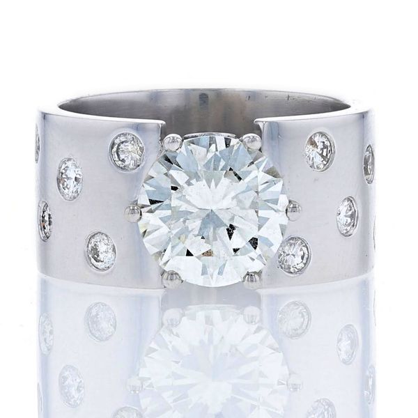Wide Platinum Engagement Ring