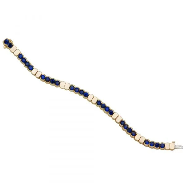 Blue sapphire and yellow gold bracelet