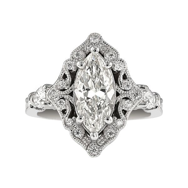 Fancy Halo Marquise Engagement Ring