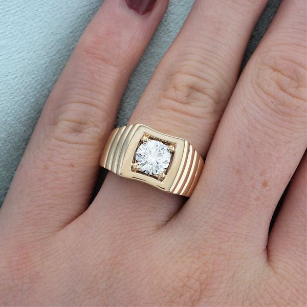 Signet Style Engagement Ring