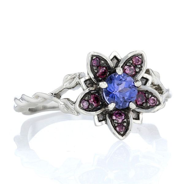 Lotus Purple Diamond & Sapphire Ring