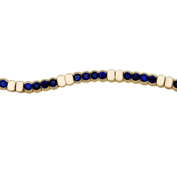 Blue sapphire and yellow gold bracelet