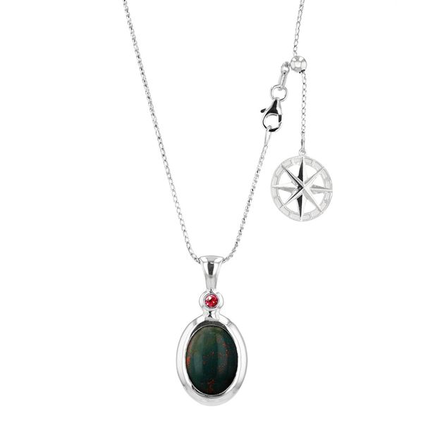 Bloodstone Legacy Pendant with Compass Rose