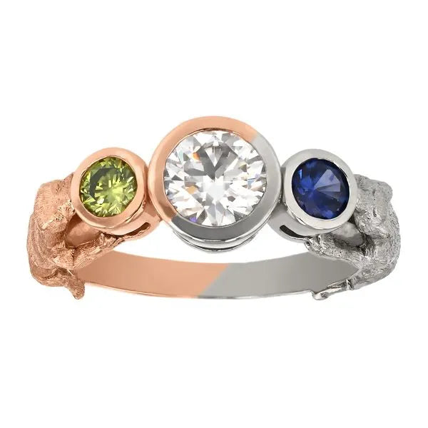 Wolf and Otter Spirit Animal Engagement Ring