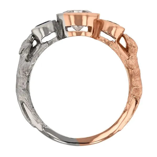 Wolf and Otter Spirit Animal Engagement Ring