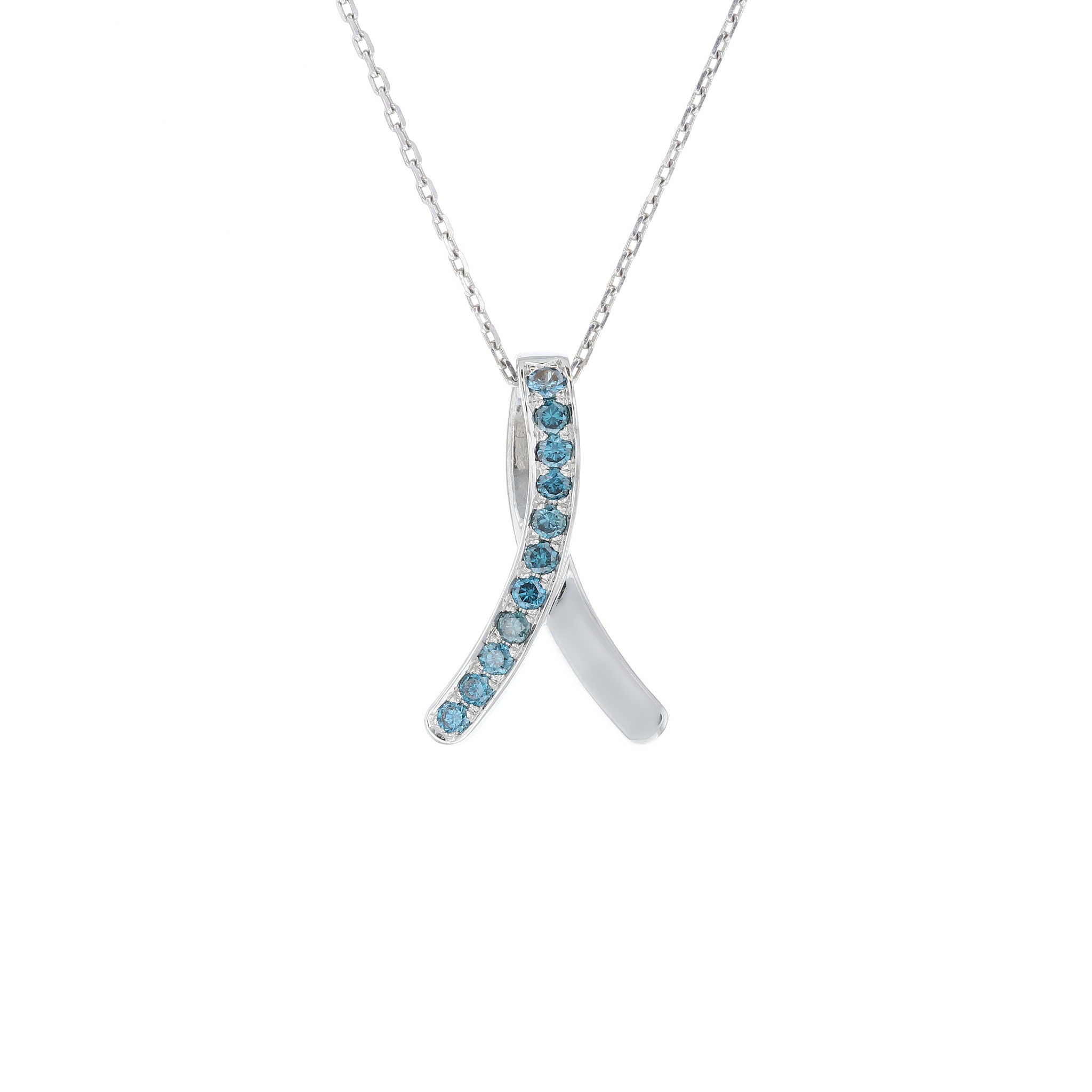 Ovarian Cancer Ribbon Diamond Pendant Fox Fine Jewelry