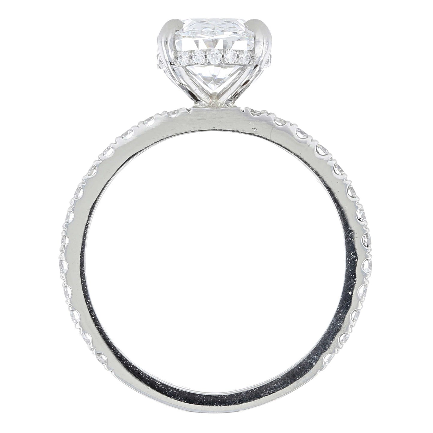 Platinum Hidden Halo Oval Diamond Engagement Ring Gallery View