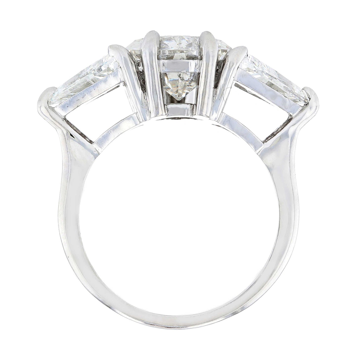 Platinum Three Stone Pear Diamond Engagement Ring Gallery View