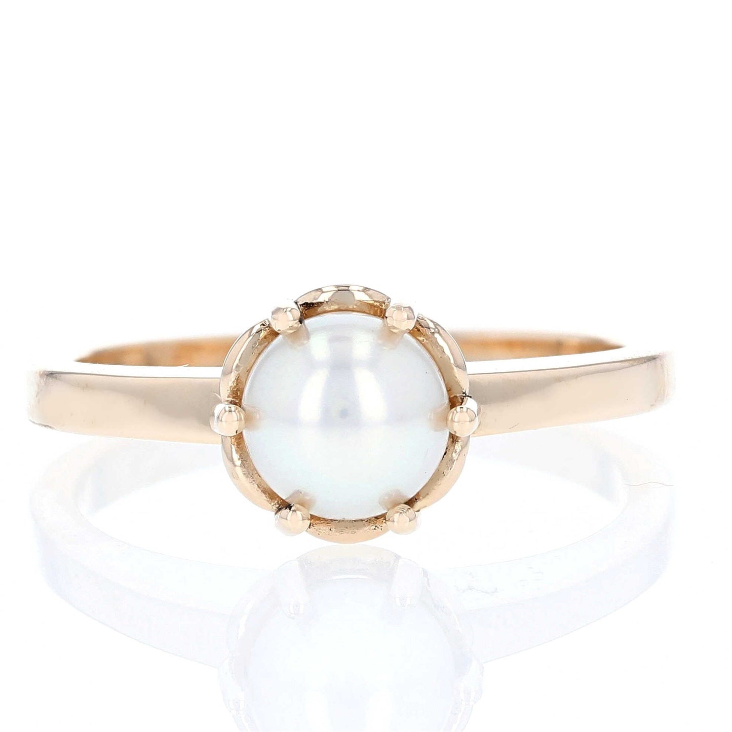 Pearl Solitaire Ring Front View