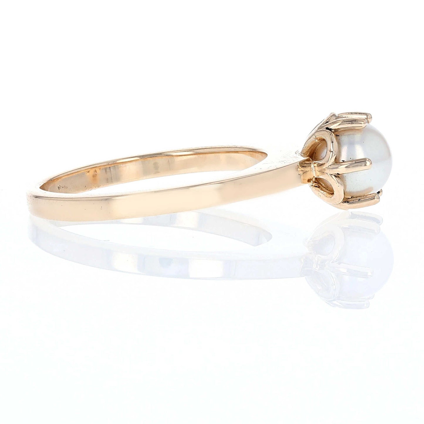 Pearl Solitaire Ring Side View