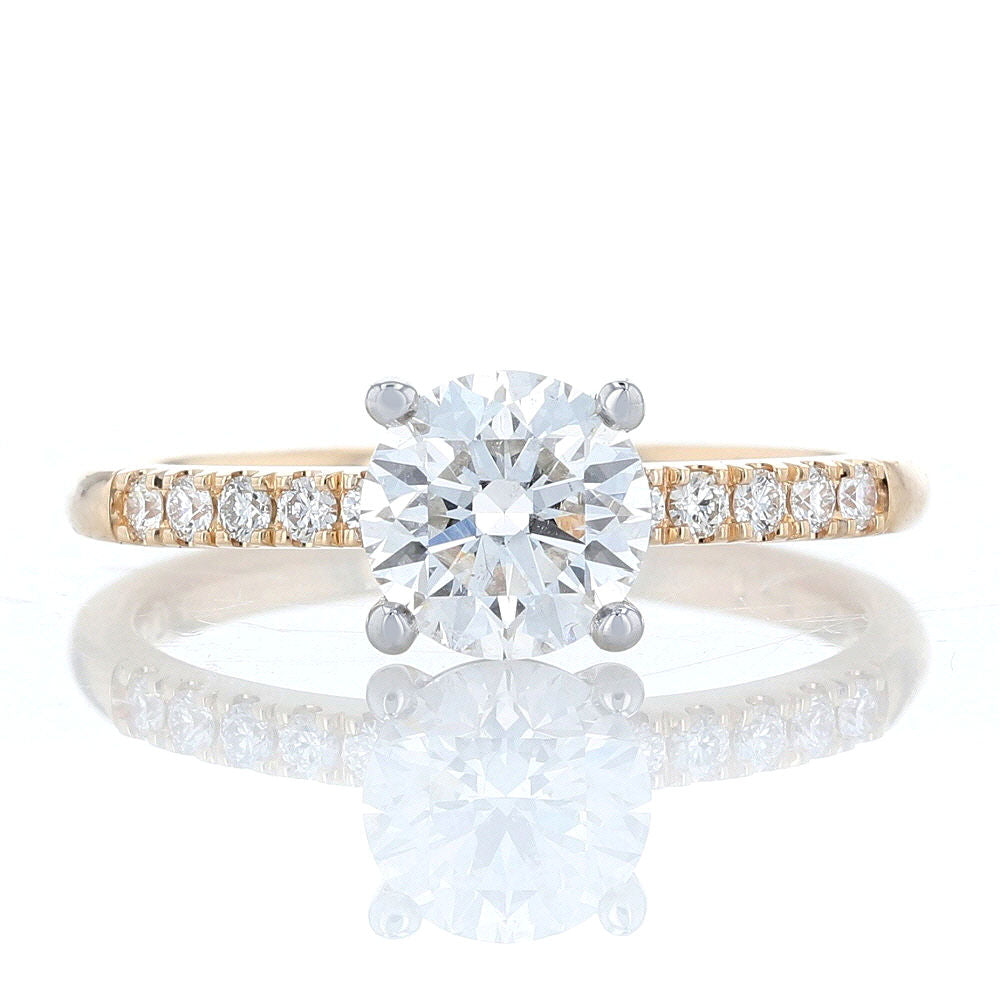 Two Tone Diamond Engagement Ring Front View