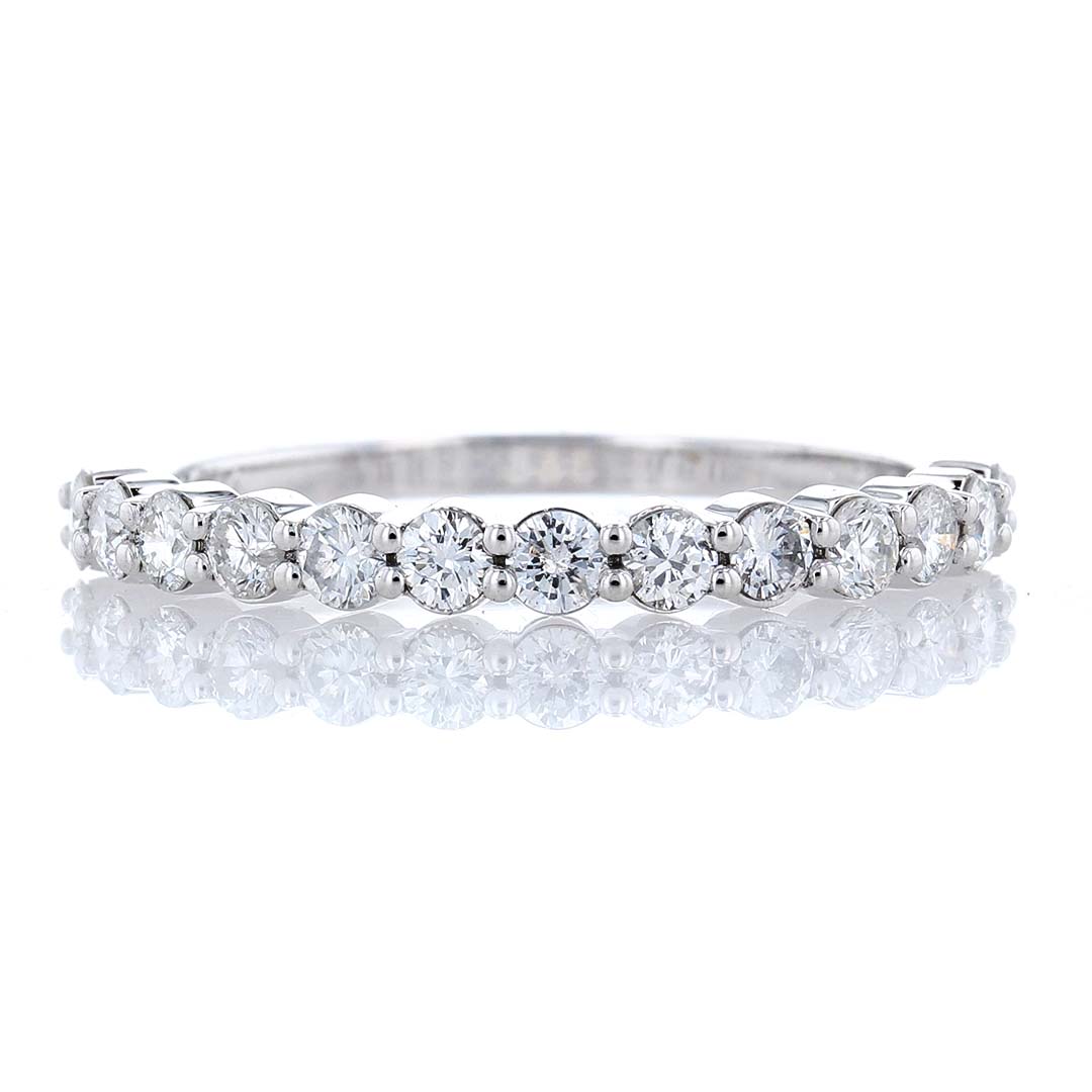 Floating Diamond Wedding Band Front View