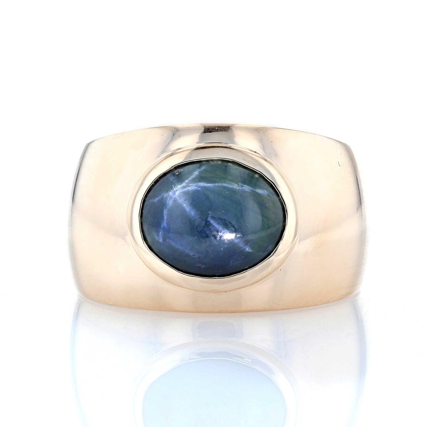 Bezel Set Star Sapphire Ring Front View
