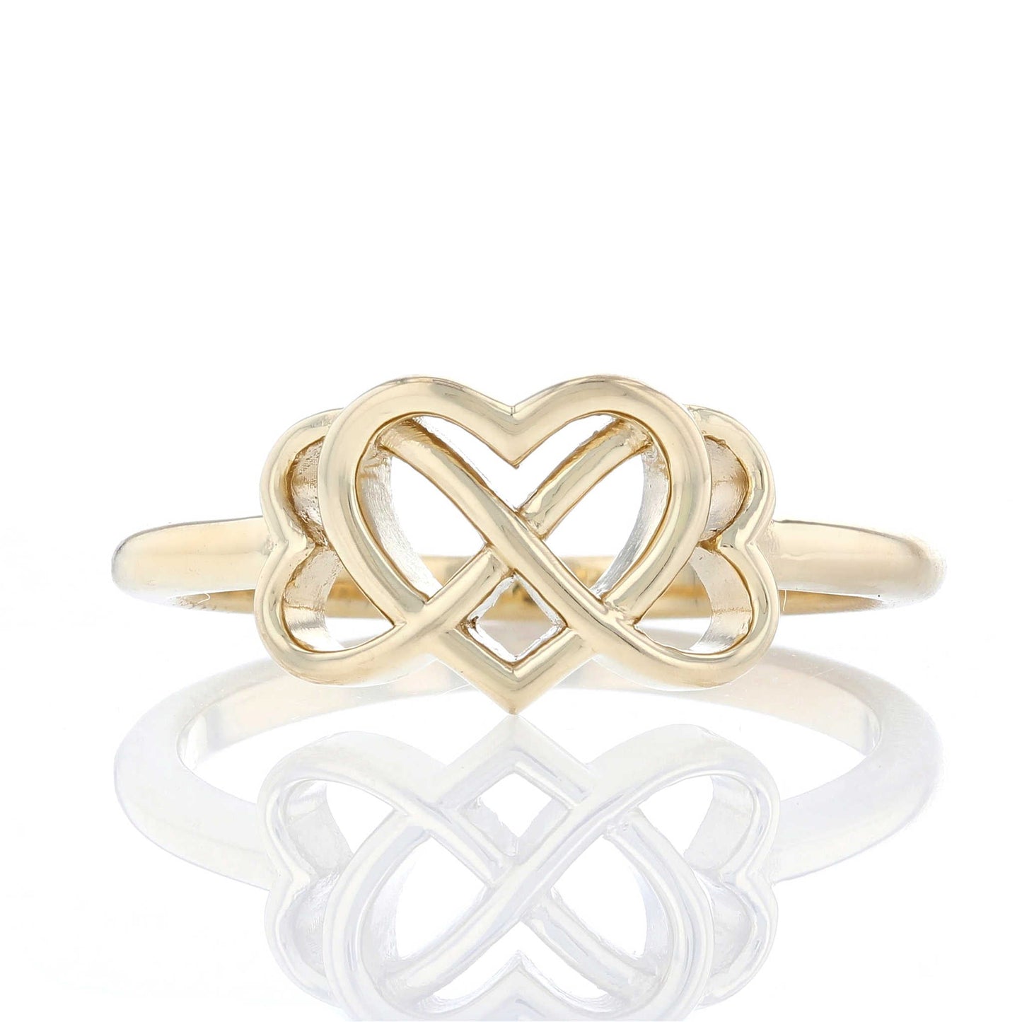 Infinity Heart Ring Front View