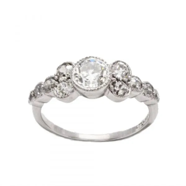 Antique Milgrain Diamond Engagement Ring