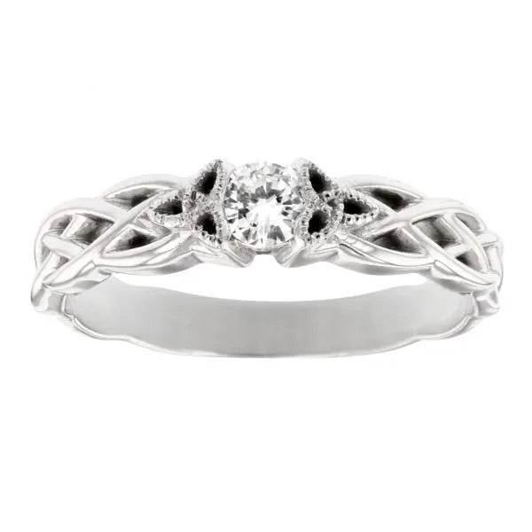Engagement ring with celtic design band