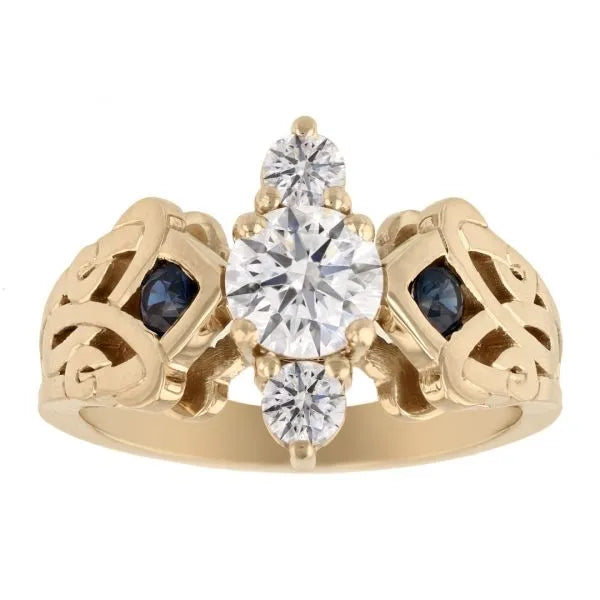 Diamond and Sapphire Celtic Ring