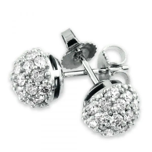 Diamond ball earrings
