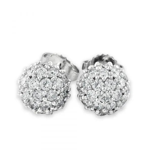 Diamond ball earrings