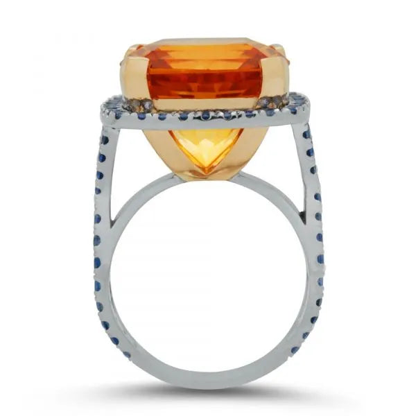 Madiera Citrine and Sapphire Ring