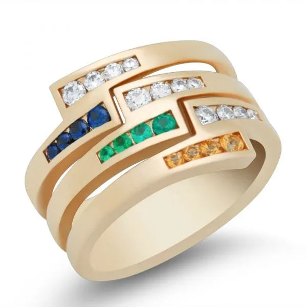 Stackable fashion ring or mother's ring