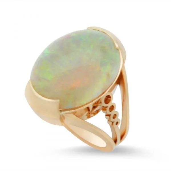 Statement opal ring with open design
