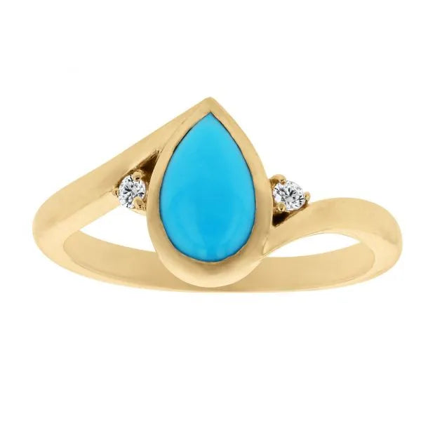 Turquoise Teardrop Engagement Ring
