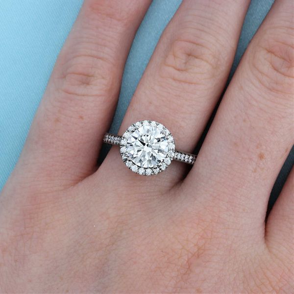 Lab Diamond Halo Engagement Ring